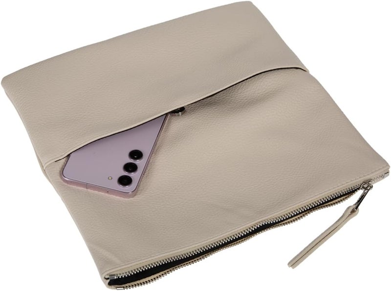 JNB Women's Faux Leather Zipper Foldover Clutch Purse with Tassel - Image 5
